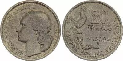 Francia 20 Francs Guiraud - 1950 B Beaumont - Le Roger