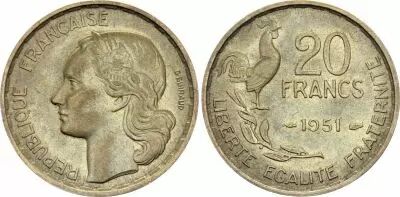 Francia 20 Francs Guiraud - 1951