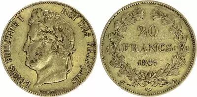 Francia 20 Francs Louis Philippe I - Laureate head 1847 A