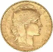 Francia 20 Francs Marian - Rooster 1909