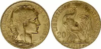 Francia 20 Francs Marian - Rooster 1912 - Gold