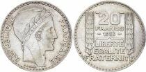 Francia 20 Francs Marian with laureate head -1933 Silver