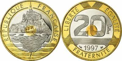 Francia 20 Francs Mont Saint-Michel - 1997 - Proof