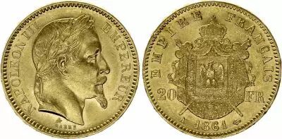 Francia 20 Francs Napoleon III - Laureate Head - 1861 A Paris - Gold