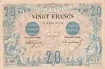 Francia 20 Francs Noir - 1875 - Serial E.360 - VF to XF - P.61a