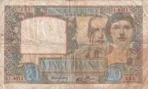 Francia 20 Francs Science and Labour - 11-06-1941 - Serial J.4283