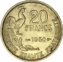 Francia 20 Francs Woman head - 1950 without mintmark