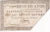 Francia 20 Livres Si&egrave;ge de Lyon - 31-08-1793 - n&deg; 28906