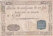 Francia 20 Sols - Confidence Banknote - Municipality of la Fl�che - 1791
