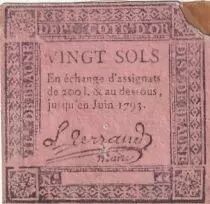 Francia 20 Sols - C&ocirc;te d\'Or - Ville de Beaune - 1792
