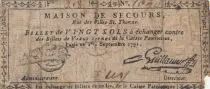 Francia 20 sols - Emergency home, rue des filles St. Thomas - 01-09-1791 - Numbers 1090