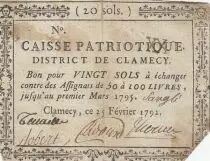 Francia 20 sols - Nievre - Patriotic fund of Clamecy\'s district - 1792