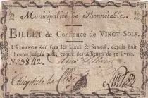 Francia 20 Sols - Sarthe - Municipalit&eacute; de Bonnetable - 1792