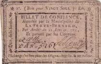 Francia 20 Sols - Sarthe - Municipalit&eacute; de La-Fert&eacute;-Bernard - 12-01-1792