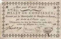 Francia 20 Sols - Sarthe - Municipality of Montfort-le-Rotrou - 06-02-1792