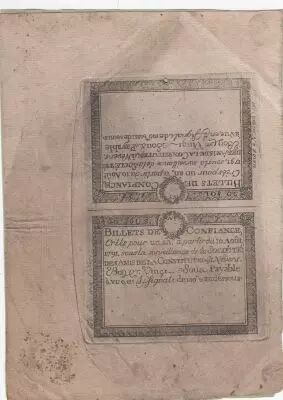 Francia 20 Sous - Billet de confiance - 1791 Essai Sp�cimen - Nevers - Planche de 2