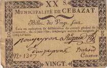 Francia 20 Sous - Puy-de-D�me - C�bazat - 1792 - TTB