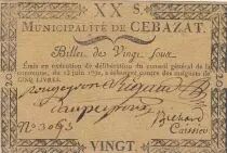Francia 20 sous - Puy de d&ocirc;me - Municipality of Cebazat - 1792