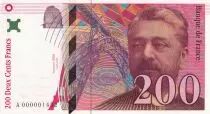 Francia 200 Francs - Gustave Eiffel - Eiffel tower - 1995 - Low serial A 000001452 - P.159