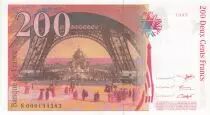 Francia 200 Francs - Gustave Eiffel - Eiffel Tower - 1995 - Serial N.000
