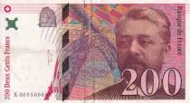 Francia 200 Francs - Gustave Eiffel - Eiffel tower - 1996 - Letter K - VF - P.159