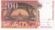 Francia 200 Francs - Gustave Eiffel - Tour Eiffel - 1999 - Serial A.081 - Faute