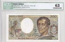 Francia 200 Francs - Montesquieu - 1982 - Serial N009 - ICG 63UNC