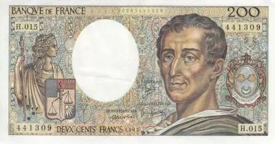 Francia 200 Francs - Montesquieu - 1983 - Serial H.015