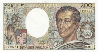 Francia 200 Francs - Montesquieu - 1983 - Serial M.018