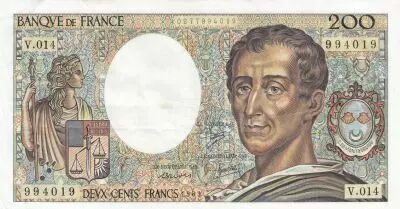 Francia 200 Francs - Montesquieu - 1983 - Serial V.014