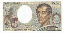 Francia 200 Francs - Montesquieu - 1988 - Serial A.056 - Small number