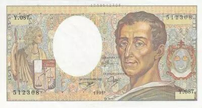Francia 200 Francs - Montesquieu - 1991 - Serial Y.087 - Faute