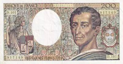 Francia 200 Francs - Montesquieu - 1992 - Serial D.101 - P.155