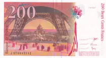 Francia 200 Francs Gustave Eiffel 1999 - Eiffel Tower - Serial J