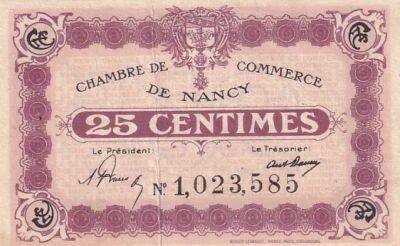Francia 25 centimes - Chambre de Commerce - Nancy