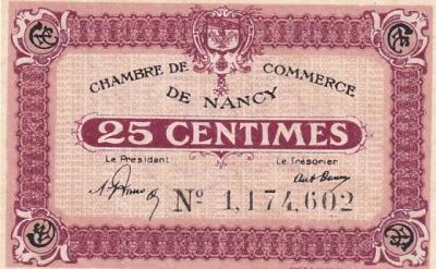Francia 25 centimes - Chambre de Commerce - Nancy