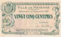 Francia 25 Centimes - City -  Mayenne - 08-12-1917