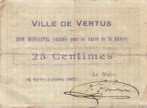 Francia 25 Centimes - City of Vertus - 15-09-1917