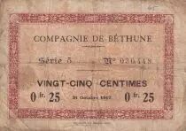 Francia 25 Centimes - Compagnie de B&eacute;thune - 31-10-1917 - S&eacute;rie 5