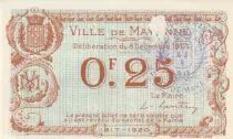 Francia 25 Centimes - Mayenne City - 08-12-1917