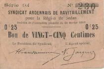 Francia 25 Centimes - Sedan Region - 26-02-1916 - Serial 94