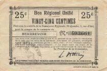 Francia 25 Centimes - Unified Regional Bill - City of Beaurevoir