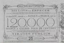Francia 25 Centimes Grande Loterie Immobili&egrave;re St Point et Monceaux - 1862 - VF