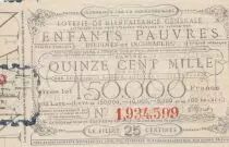 Francia 25 Centimes Loterie de Bienfaisance G�n�rale des Enfants Pauvres  - 1853 - VF