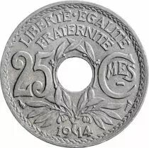 Francia 25 Centimes Monogram RF - 1914