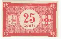Francia 25 Centimes Roubaix-Tourcoing - 1914-1918 - Serial AZ 21 - aUNC