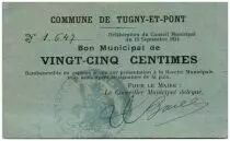 Francia 25 Centimes Tugny-Et-Pont City - 1914