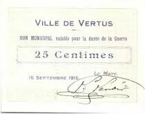 Francia 25 Centimes Vertus City - 1915
