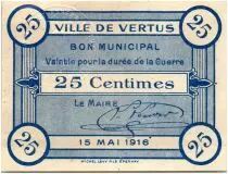 Francia 25 Centimes Vertus City - 1916