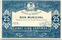 Francia 25 Centimes Vertus City - 1917